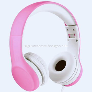 Kids Pink Headphones Volume Limiting Audio Sharing Port